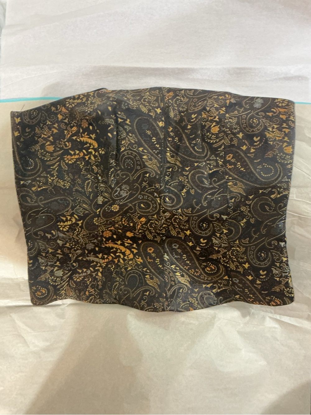 Peck and peck brand Black Paisley Satin Camisole Top with Gold Accents